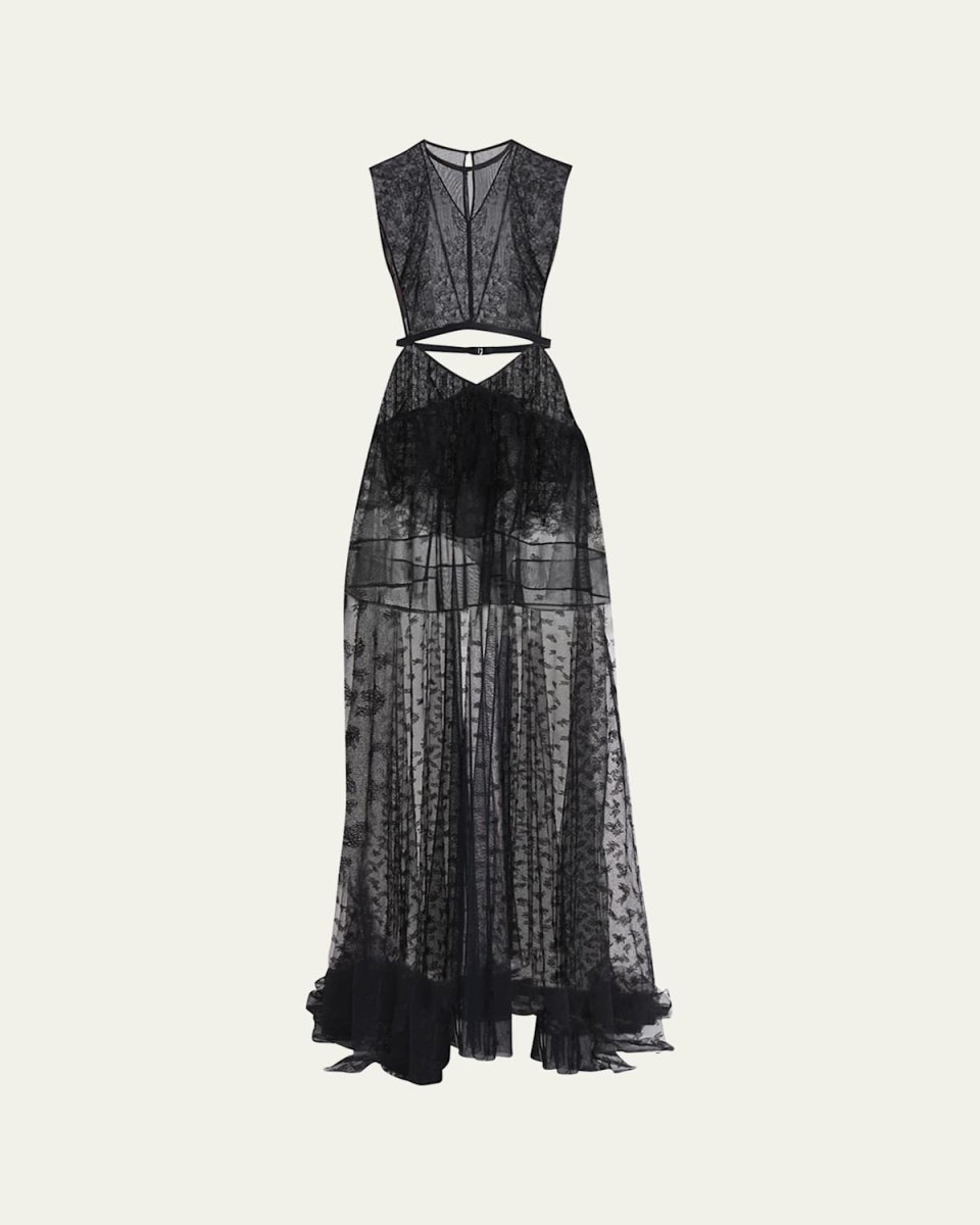 Chantilly Lace Cutout Maxi Dress